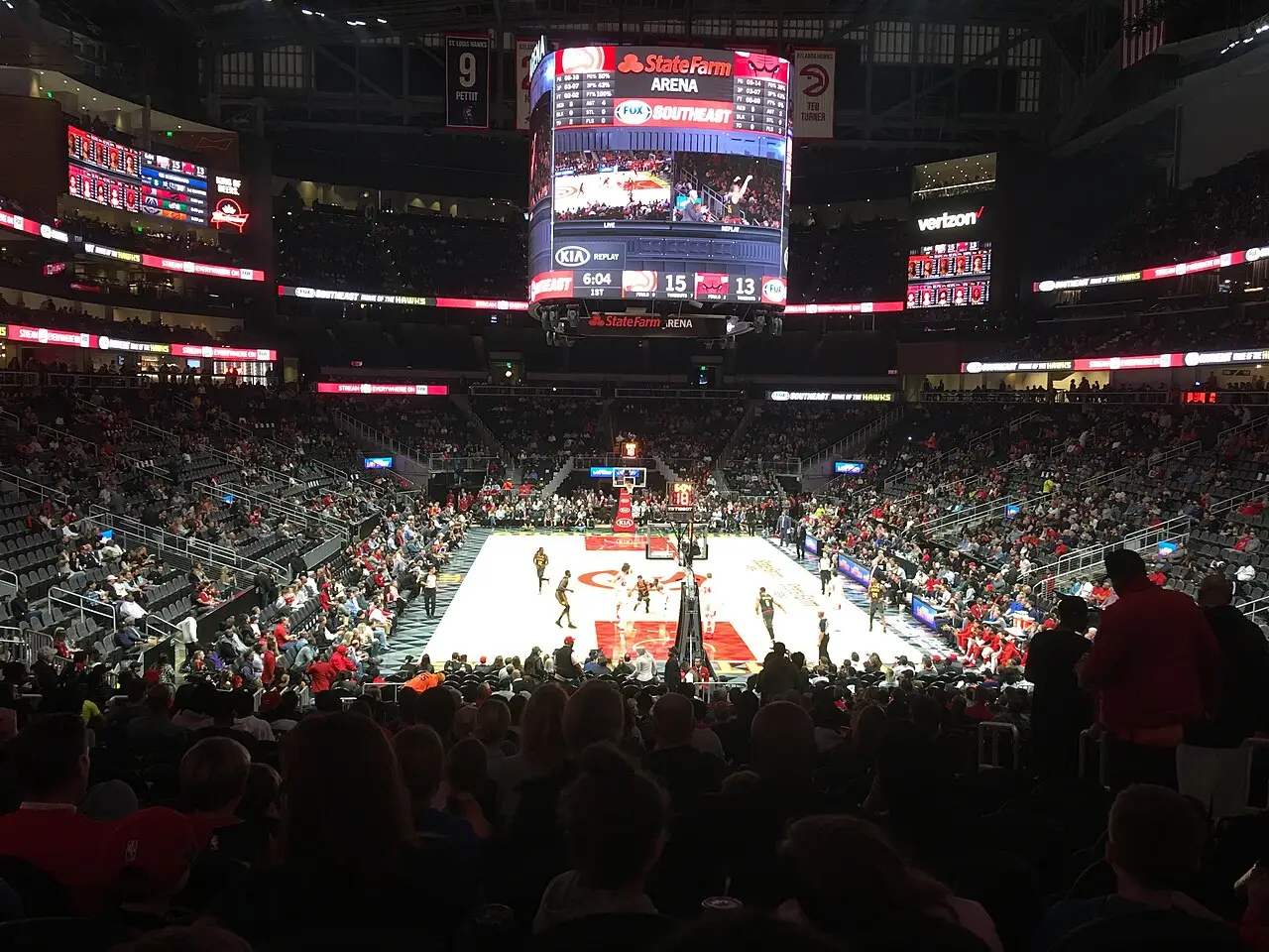 An NBA game at State Farm Arena in Atlanta